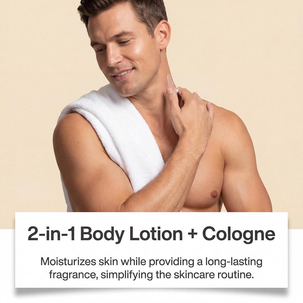 EAST MOON Men's Moisturizing Body Lotion: Lightweight, fast-absorbing, hydrating, with a long-lasting fragrance for smooth skin.