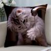 Adorable Cat Cute Pillow Case Short Plush Pillow Covers Sofa Decorative Gift Home Double-Sided Printing Cushion Cover