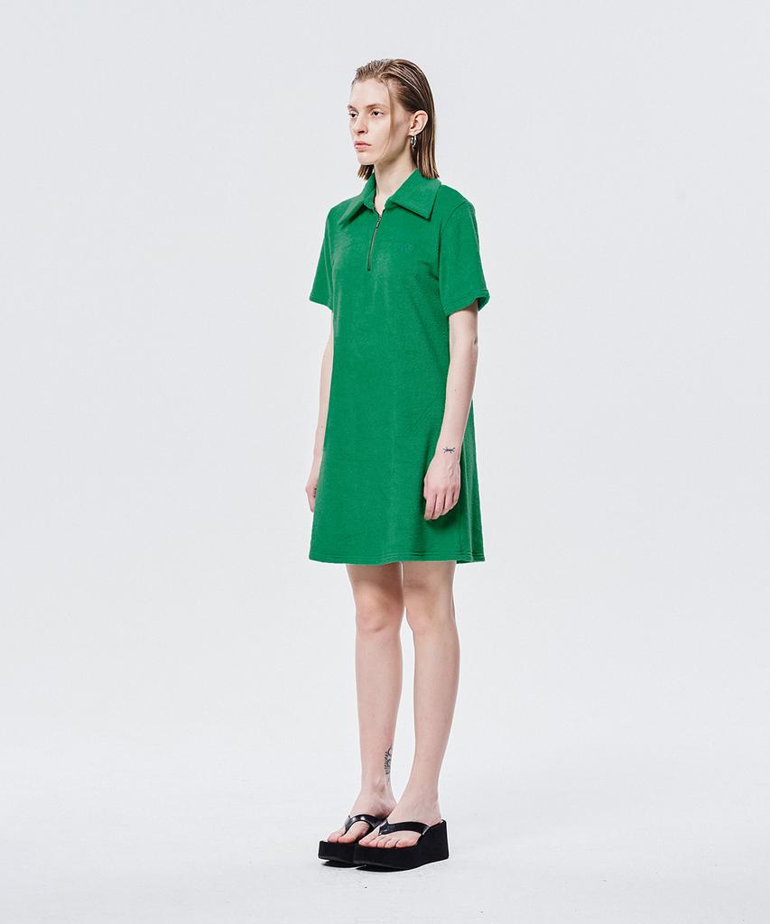 Le Sonnet Terry Zip-Up Dress Green