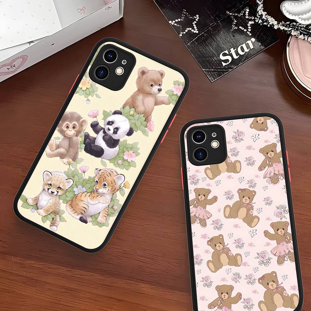 Wildflower Safari Bärenbaby Handyhülle Für IPhone 16e 16 15 14 13 12 11 Pro Max X XS MAX Plus Spuerstar Mattes Cover