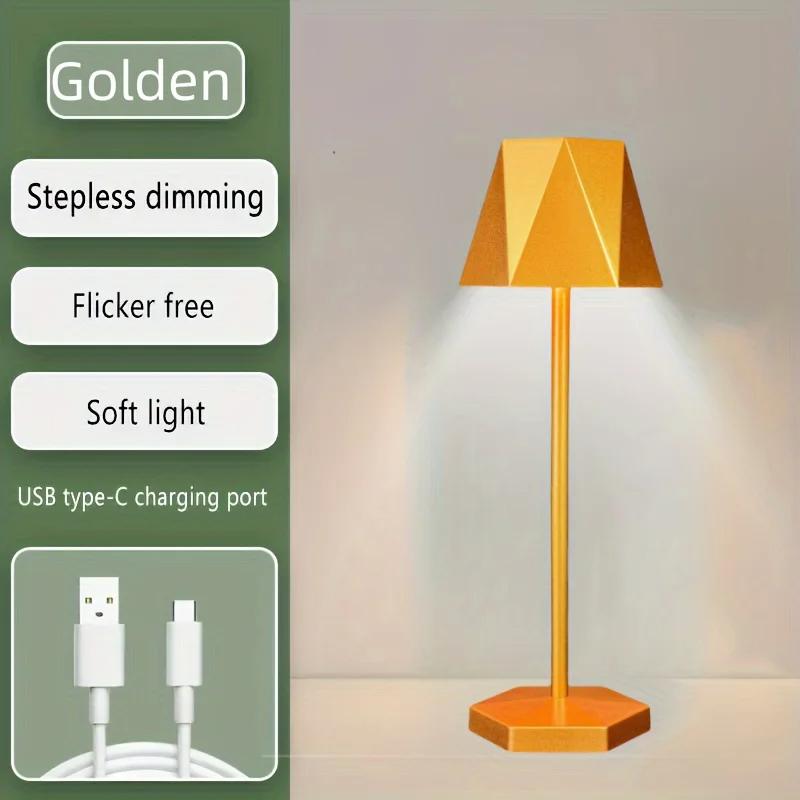 Nordic LED Table Lamp Rechargeable Touch Dimmable Desk Lamp Bedroom Decoration Coffee Shop Home Dining Room Simple Room Decor