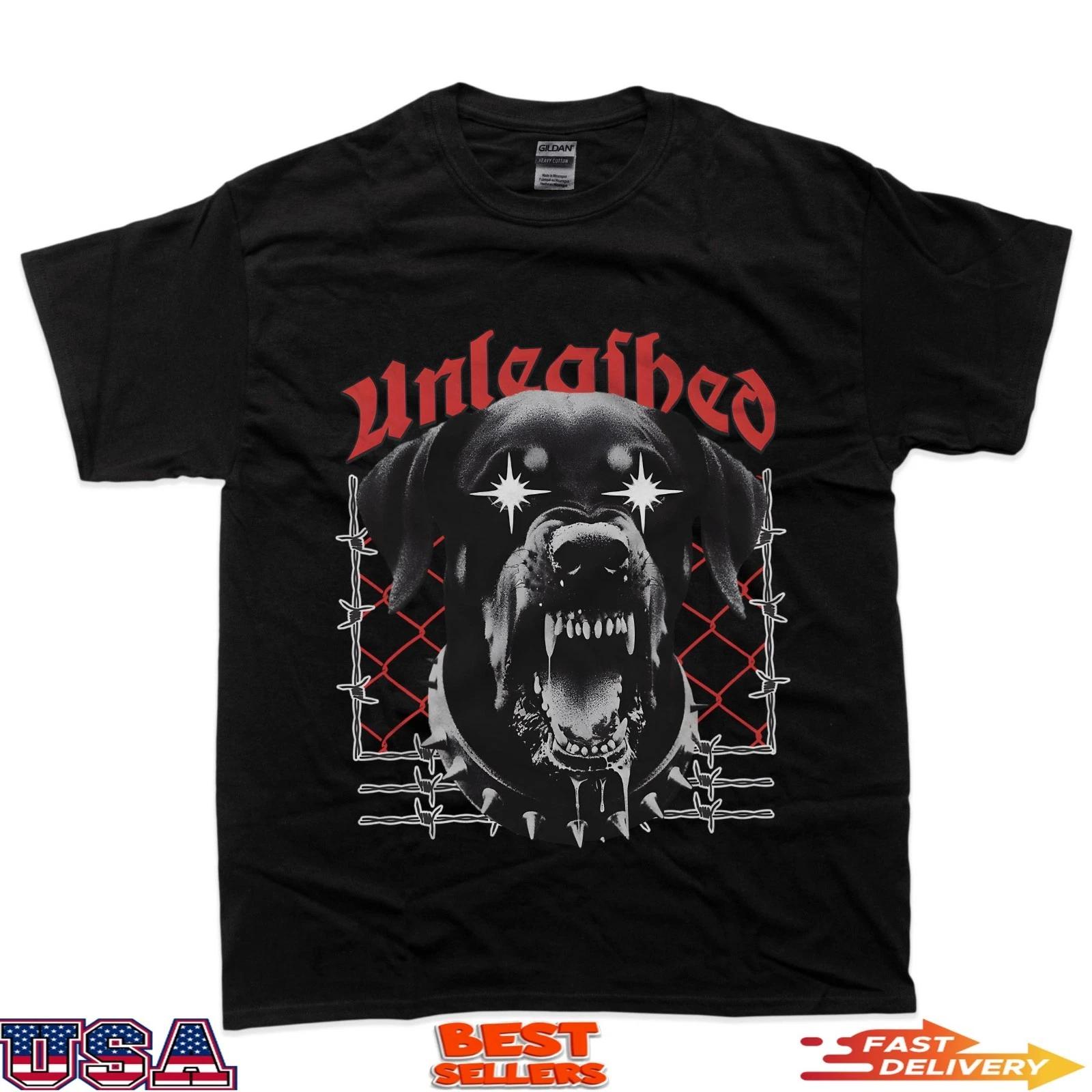 Unleashed Fury Gothic Rottweiler Graphic Tee T-Shirt S