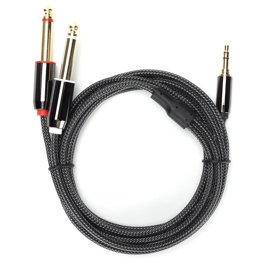 JK‑366 3.5mm to Dual 6.35mm Audio Line Male to Male Gold Plated Connectors Audio Cable