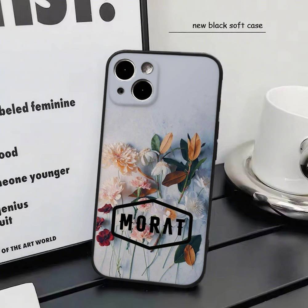 m-Morat For iPhone 17 Air 16 15 14 13 12 11 Pro Black Soft Cover Phone Case