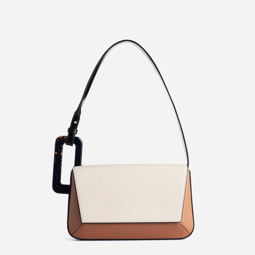 

Winter new niche design geometric buckle high-end sense solid color shoulder bag fashion oblique span small square bag women 26*5.5*14cm