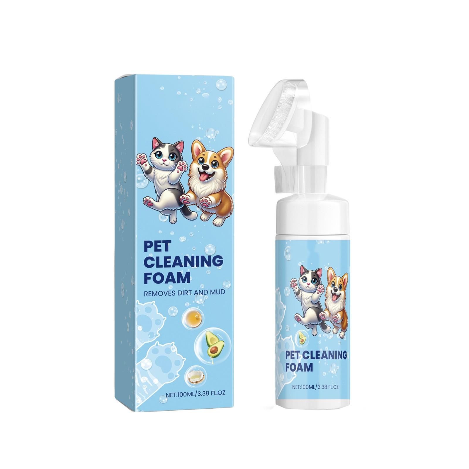 

Пенный очиститель для домашних животных: Чистящее средство для собак и кошек, предназначенное для чистки и ухода, включая подушечки и подошвы.