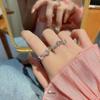 Elegant Pink Zircon Butterfly Adjustable Ring - Korean Light Luxury Design