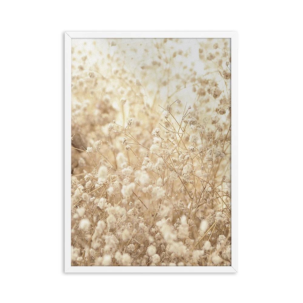 Autumn Flower Sunrise Nature Landscape CanvasPainting Poster Print Green Grass Scandinavian Style Wall Art  Nordic Picture Decor