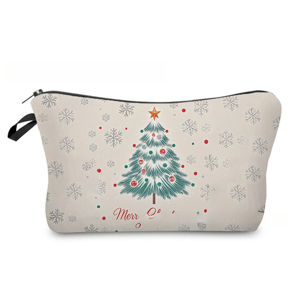 Women Santa Claus Print Cosmetic Bag Toiletries Organize Travel Storage Case 6866 KTB