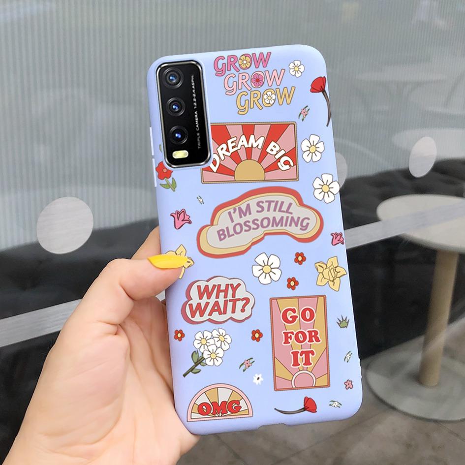 For Vivo Y20 Y20i 2021 Case Silicone Fashion Daisy Sunflower Floral Soft Phone Cover For Vivo V2029 V2027 V2032 Y 20 Y 20i Coque