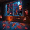 Halloween Decorations Handprint Footprint Stickers Clings Decals Window Bathroom Floor Restroom Zombie Decorations Halloween Party Decor,10Sheets