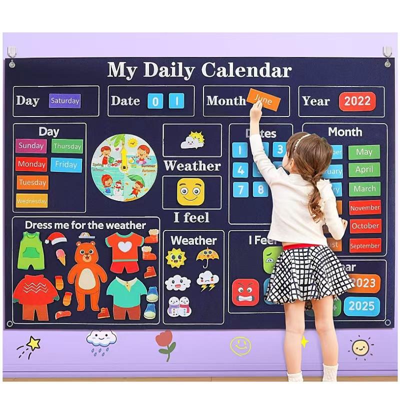 Star Felt Learning Board, Infant Training Early Education Board, Wall Stickers Educational Toys Farm Story DIY Suit