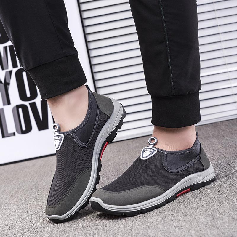 Spring Autumn New Trendy Men'S Shoes Texture Breathable Casual Footwear Outdoor Non Slip Walking Shoe Fashion Comfortable Flat
