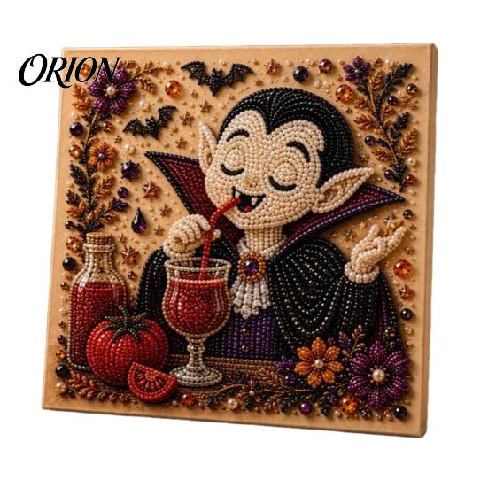 Cozy Seasonal Wall Display Halloween Faux Pearl Art Kit, Cute Ghost Skeleton Painting Whimsical And Pumpkin DIY 3D Craft Kit for Adults, Fall