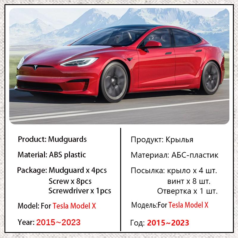 Car Mud Flaps For Tesla Model X 2022 Accessories 2015~2022  Front Wheel MudFlaps Fender Mud Guards Splash Protect
