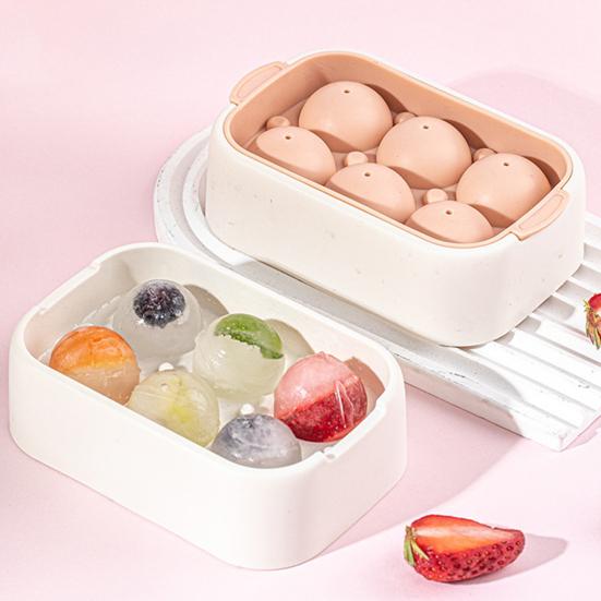 Silicone Sphere Ice Cube Tray with Lid Large Round Ball Mold for Whiskey Cocktails Easy-Release Stackable BPA-Free Ice Cube Maker for Home Bar Party