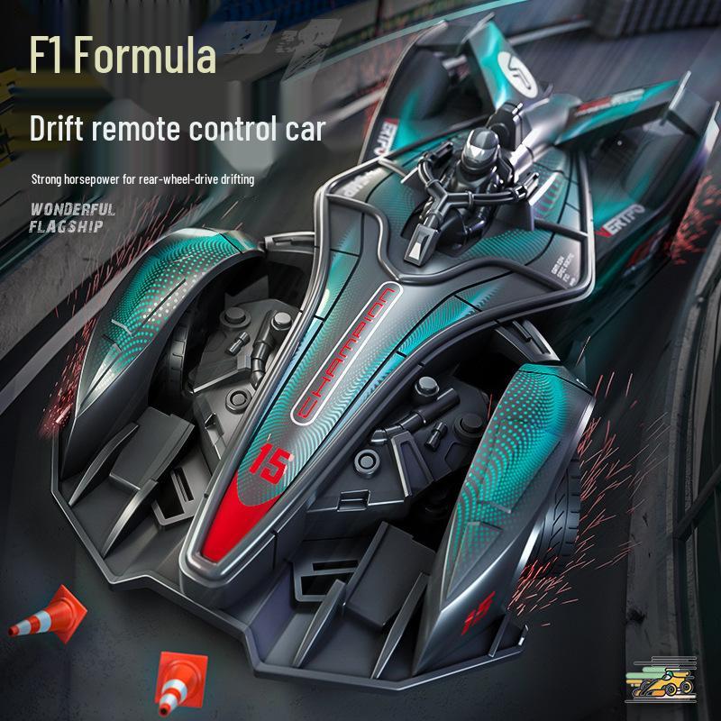 Rechargeable F1 RC Racing Car - Impact-Resistant, Four-Way, Rear-Wheel Drive Toy for Kids