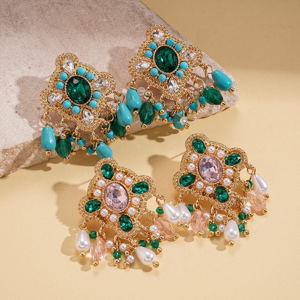 Diamantförmige Wassertropfen-Quastenohrringe, Palaststil, Exquisite und Hochwertige Ohrringe