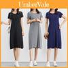Plus Size Women's Summer Modal Short Sleeve Long T-shirt Casual Dress For Effortless Style