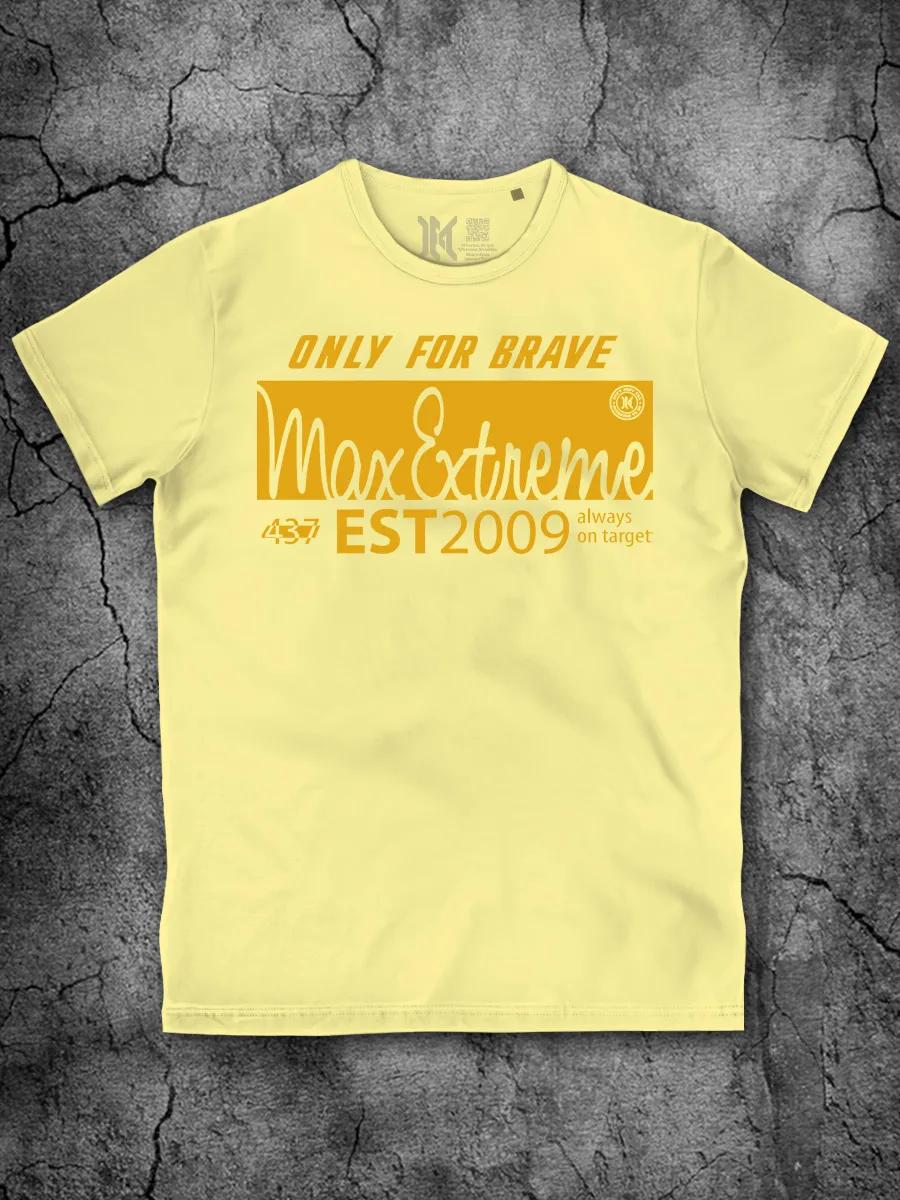 Men s yellow Printed T-shirt with Cotton Lettering 4XL