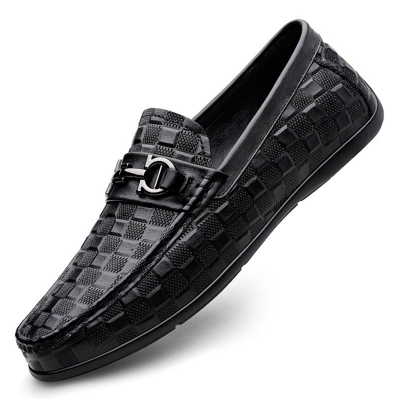 

Мужские формальные кожаные туфли Корейская версия деловой повседневной мужской обуви Британские трендовые свадебные туфли Мужские модные кожаные туфли в европейском стиле 44 чёрный