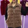 Mom autumn and winter vest female mink fleece knitted jacket plus fat plus size sleeveless vest thermal zipper cardigan