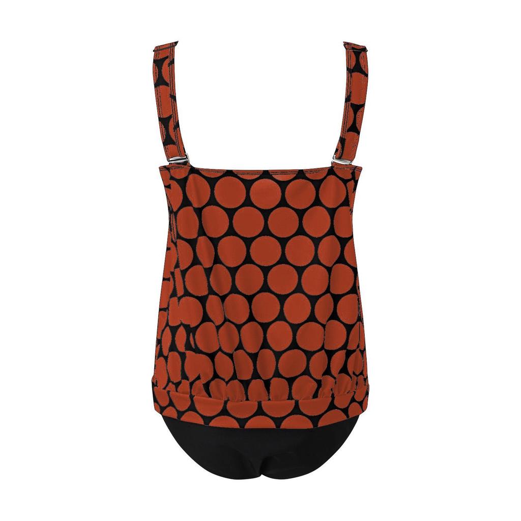 2023 European & American Plus Size Sexy Print Tankini with Split