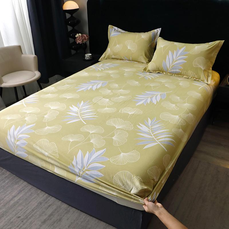 Queen Size Bedsheet 100% Cotton Fitted Sheet Brushed Bed Cover Soft Mattress Protector Sabanas Para Cama (Pillowcase Need Order)