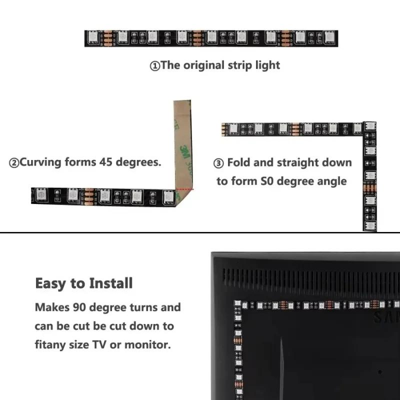 RGB LED Light Strip SMD 5050 5V LED Tape Flexible Black PCB TV Backlight Ribbon Lamp for Room Decoration Lighting 1m 2m 3m 5m