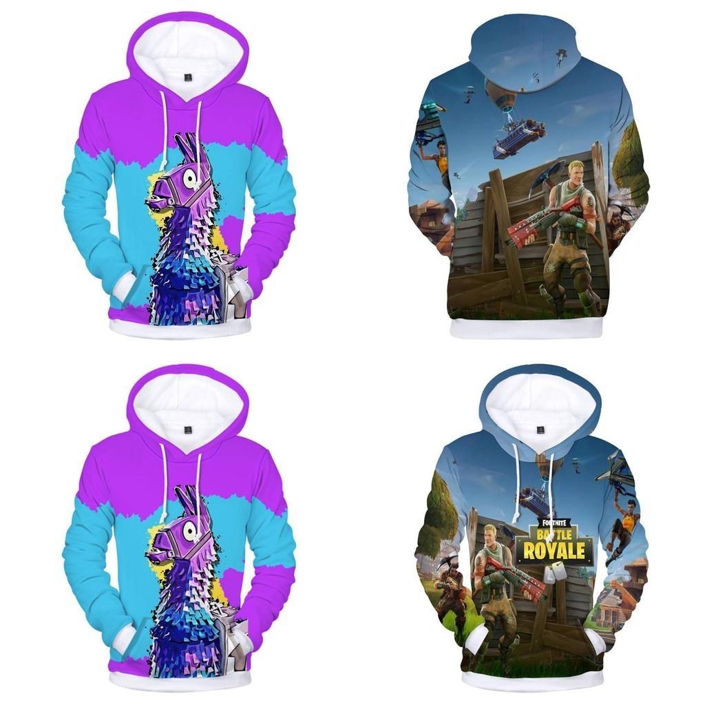 Fortnite Battle 3d Printed Hoodie Jacket Sweatshirt Spandex Material Round Neck Hip Hop Style