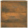 Table de chevet - Maison Exclusive - Chêne fumé - 2 tiroirs - Bois d'ingénierie 40x30x40 cm