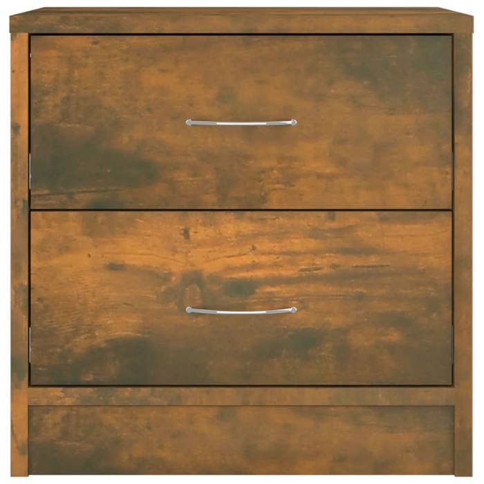 Table de chevet - Maison Exclusive - Chêne fumé - 2 tiroirs - Bois d'ingénierie 40x30x40 cm