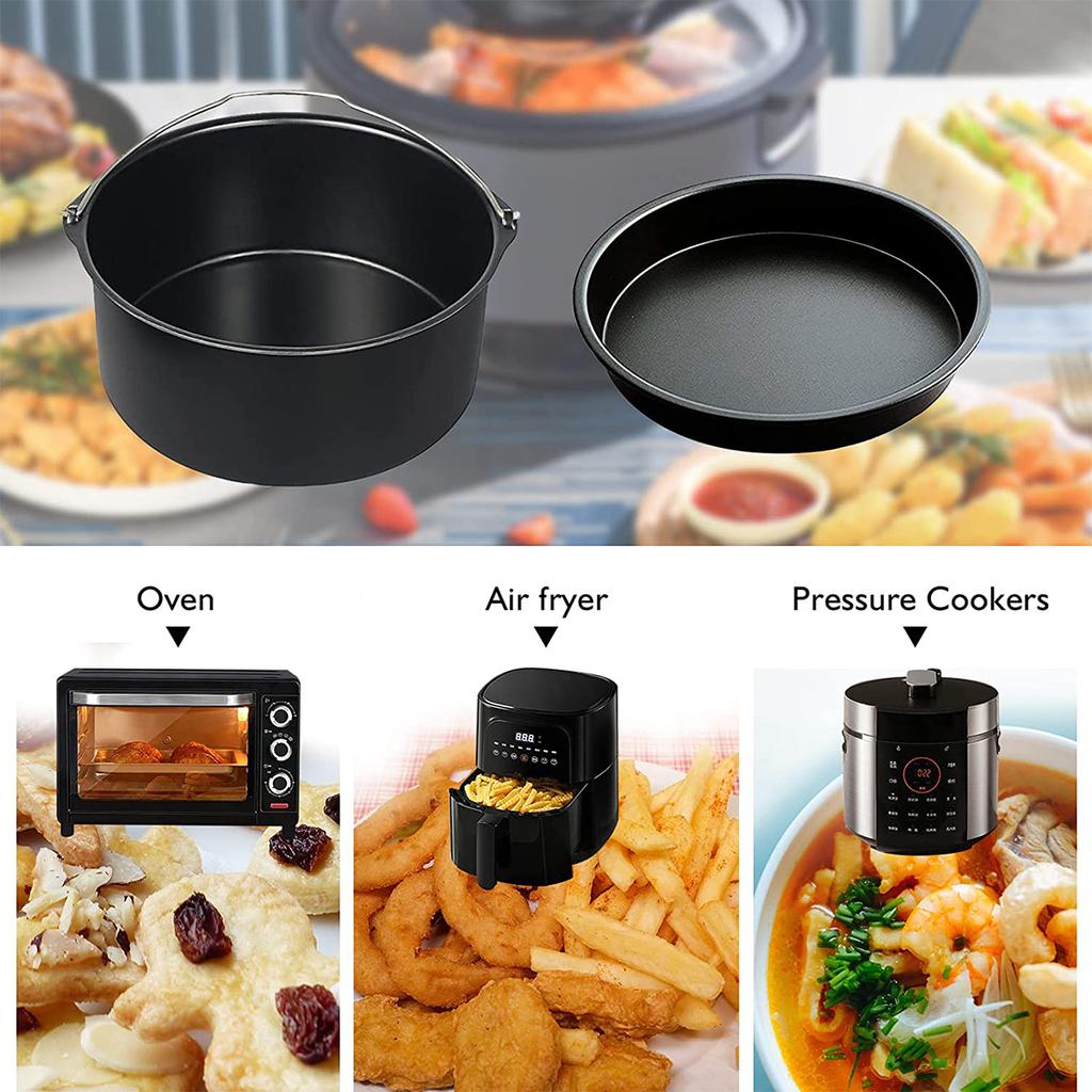 Stampo Tondo per Torta da 7/8 Pollici Accessorio per Friggitrice ad Aria Teglia Antiaderente Stampini Cestello per Friggitrice ad Aria Forno per Pizza da Cucina Teglie da Forno