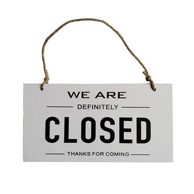 New Design Wood Door Sign Double Sided Reminder Signs Door Hanger Open Closed Sign Hotel Bulletin Board Cafe