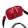 Woman Square Crossbody Bag Print Shoulder Bag with Wide Detachable Shoulder Strap for Mobile Phone Cosmetics Keychain
