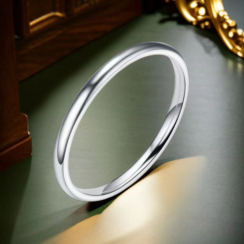 

Stainless Steel Rings Gold Color/Silver ColorAnti-allergy Smooth Simple Wedding Couples Rings Bijouterie 9