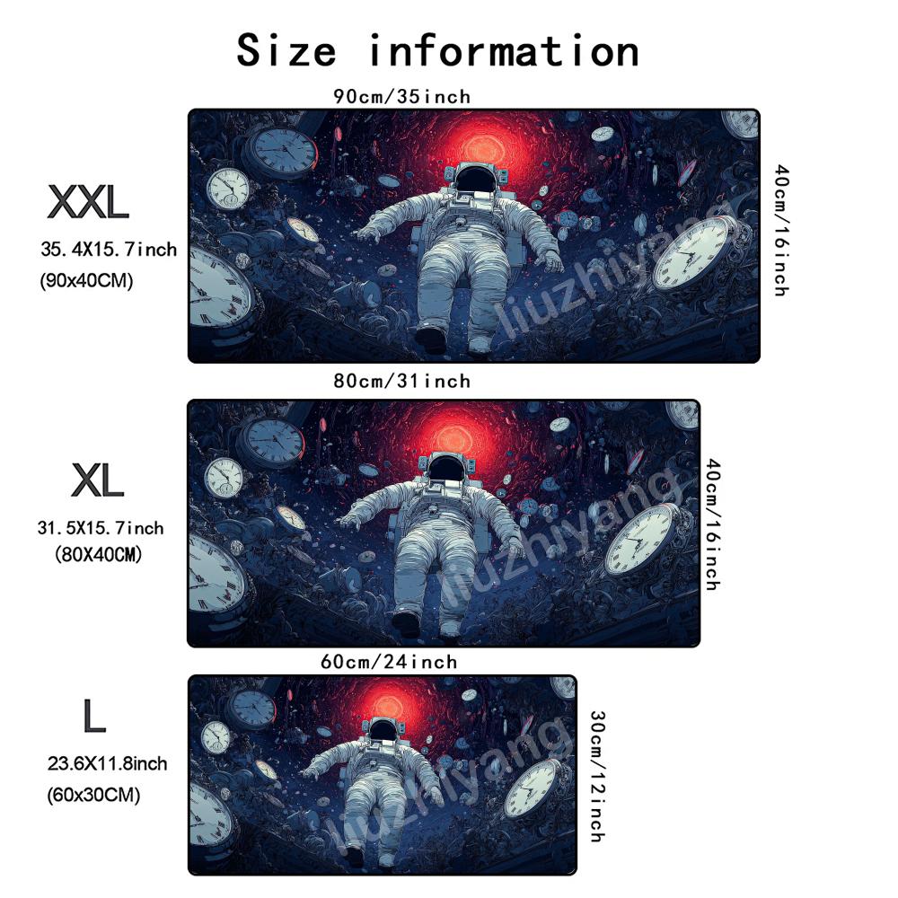 Astronaut Mouse Pad Large Computer Office Game Table Mat Xxl Rubber AntiSlip Stitched Edge Keyboard Mats Washable Desk Pads