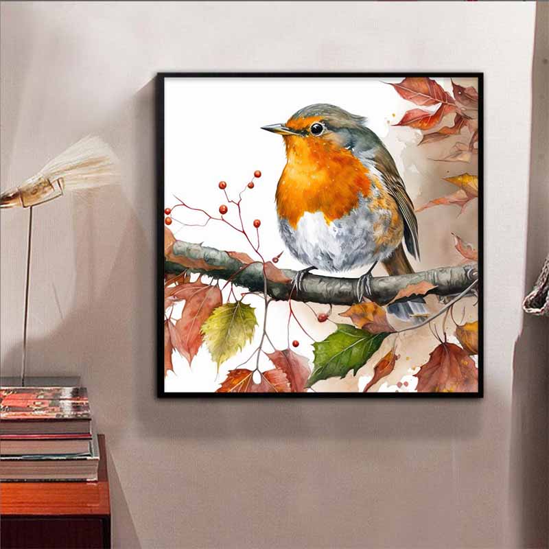 

New Arrival 5D DIY Full Circle Diamond Painting Bird on a Branch Embroidery Cross Stitch Home Decor Gift 20x20cm
