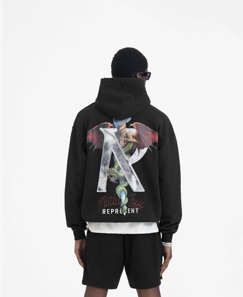 23S cross-border European and American trendy brand REPRESENT Devil's Sword print hooded sweater men's and women's high street hoodie jacket