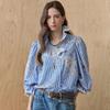 Flower Lace Frill Stripe Blouse Ze05qb011na