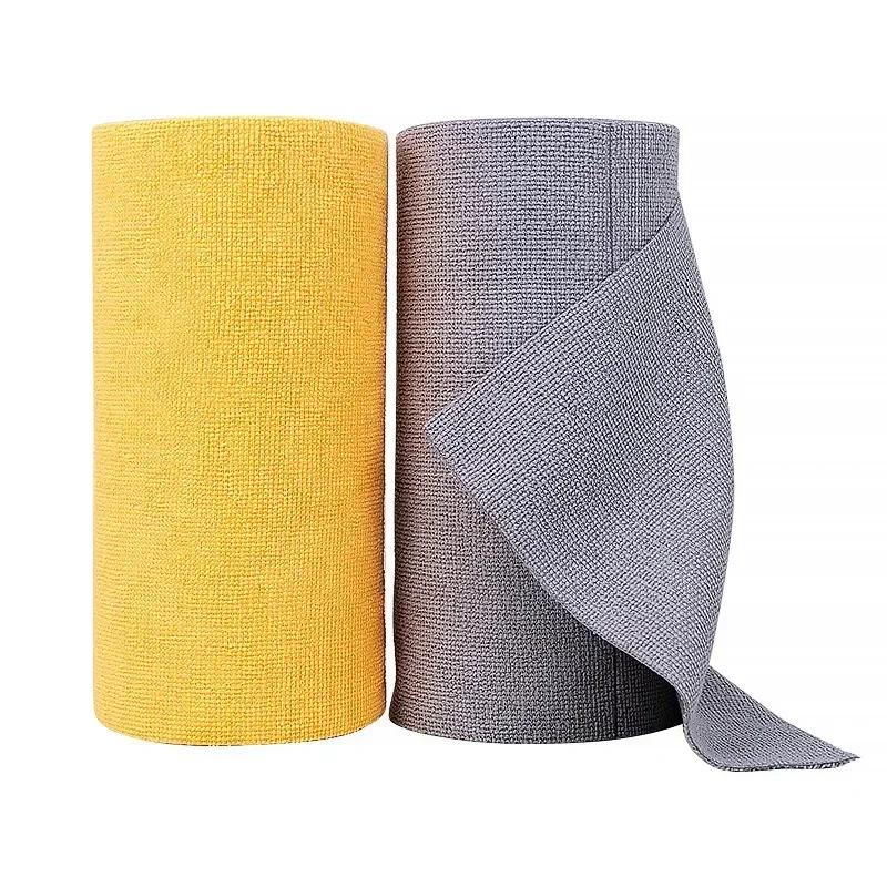 Reusable Cleaning Wipe Household Kitchen Cloth Microfiber Towel Rolls Dish Rags Wash Paper Towel Replacement 1 Roll of 20 Sheets