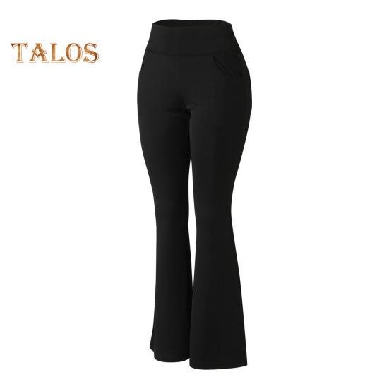 Women's Flared Yoga Pants High Waist Bootcut Workout Leggings with Pockets Stretchy Bell Bottom Trousers for Office Workout