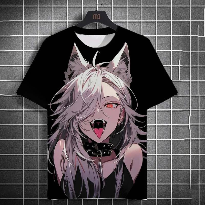 Men's T-shirt Fashion Cartoon Sexy Girl graphic T shirts Summer Casual harajuku streetwear 3D Printed Hip Hop Unisex Top Tees