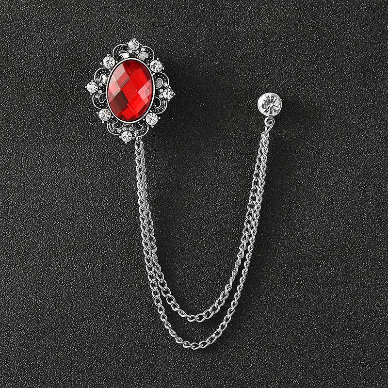 Elegant Crown Chain Brooch - Trendy European & American Lapel Accessory for Suits