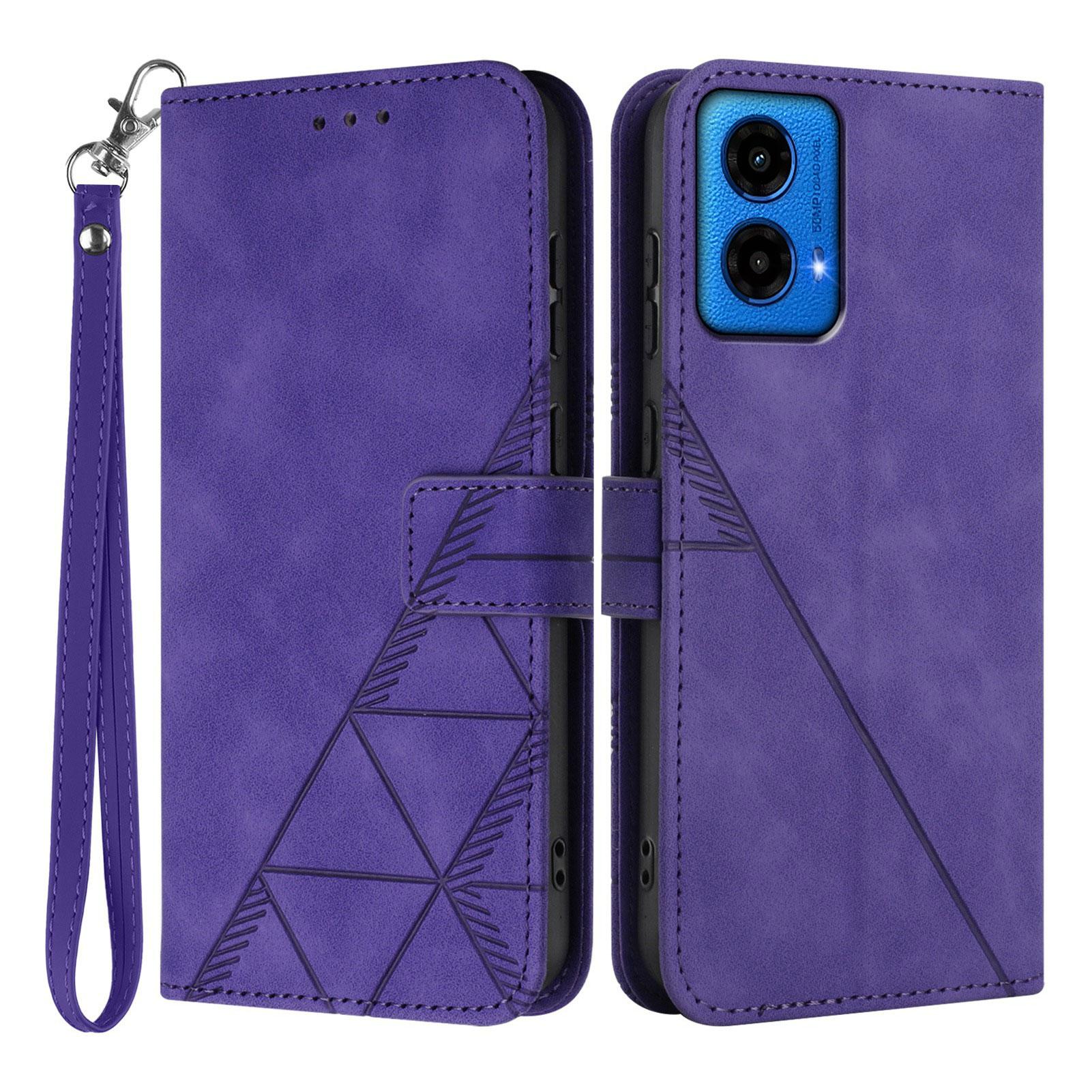 

For Motorola Moto G34 5G/Motorola Moto G45 5G Leather Case with Hand Strap Wallet Stand Phone Cover E