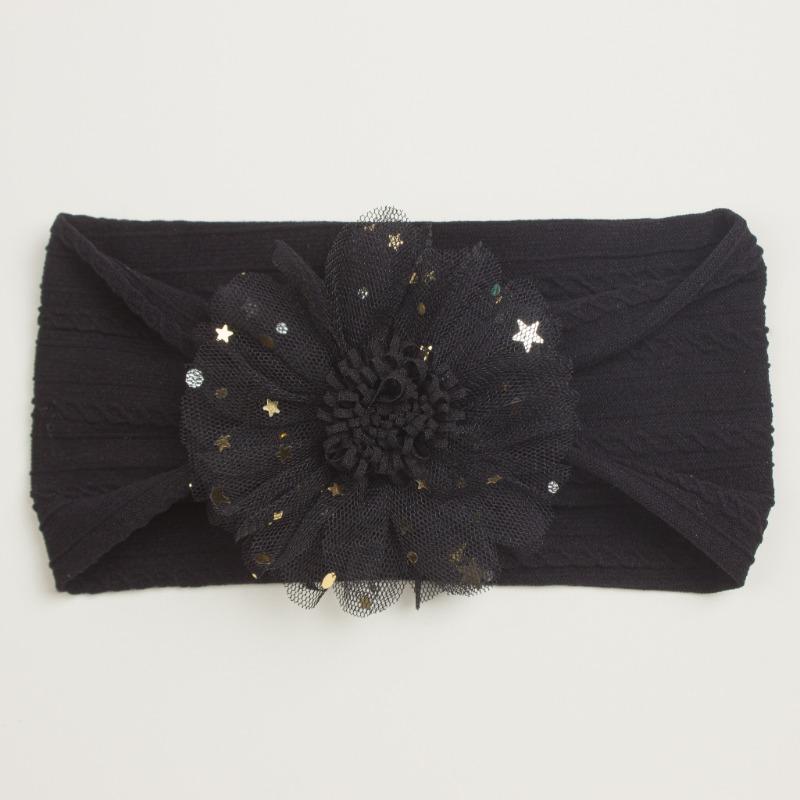 Summer New Girls' Hair Accessories, Baby Candy Color Flower Seamless Wide Headscarf, Baby Nylon Headband