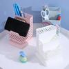 3-grid Pen Holder Plastic Hollow Storage Box for Student Desktop School Stationery Storage Multifu Phone Holder Storages Bucket
