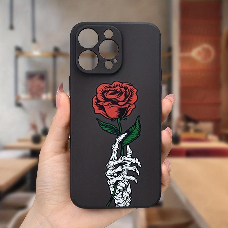 Skeleton Hand Rose Graphic Phone Case for iPhone 15 14 13 12 11 X XR Xs SE2 SE 8 7 Plus Pro Max Mini Silicone Back Cover