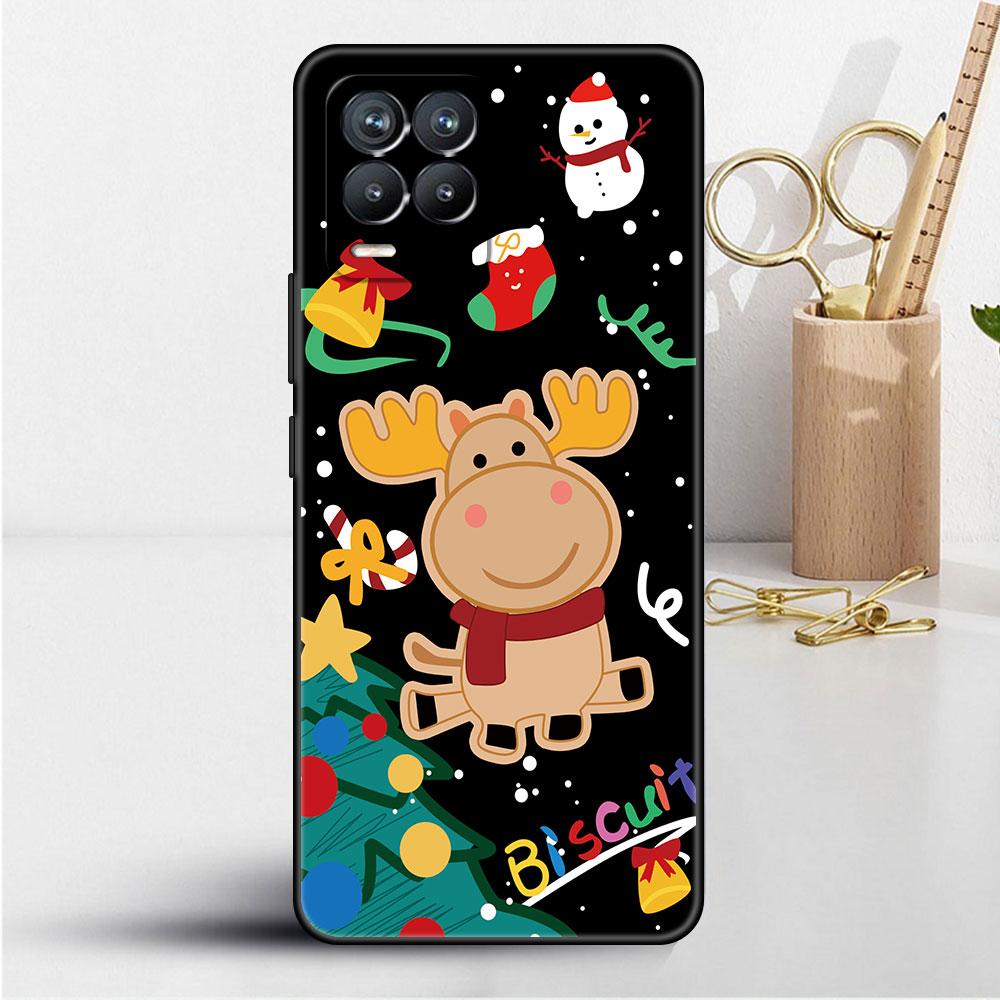 Coque pour Realme 8 C21y GT Neo 2 3 8i C21 7 C11 6 C12 C35 C3 GT 9 Pro C12 Master Funda Housse de Téléphone Bonhomme de Neige Noël Mignon