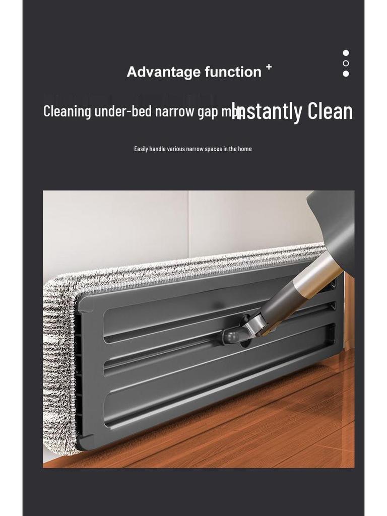 Hands-Free Dual-Use Flat Mop: Large Panel for Dry & Wet Cleaning, Household One-Wipe Clean